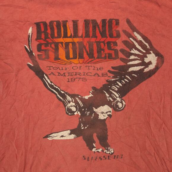 The Rolling Stones Band Crew Neck Short Sleeve T Shirt Mens Size L Orange - Picture 4 of 9
